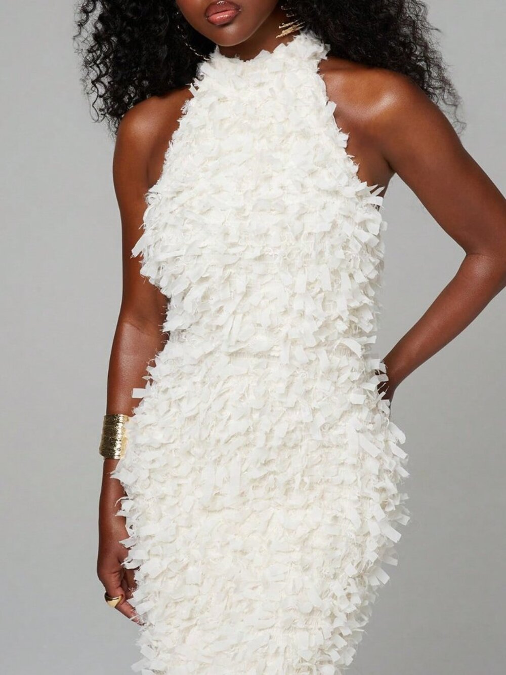 Apricot Elegant Women's Appliques Bodycon Dress - Picture 5 of 7